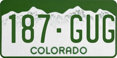 CO license plate 187GUG