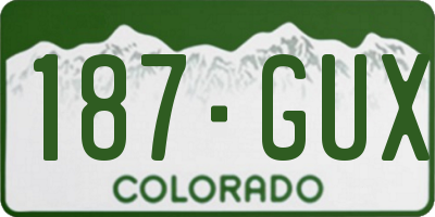 CO license plate 187GUX