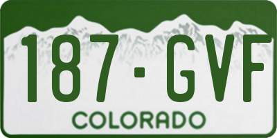 CO license plate 187GVF
