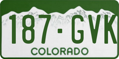 CO license plate 187GVK