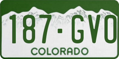 CO license plate 187GVO