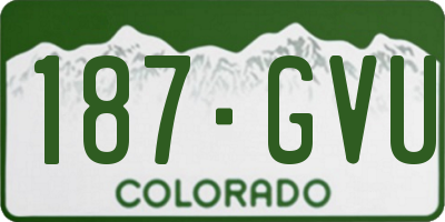 CO license plate 187GVU