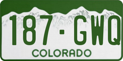 CO license plate 187GWQ