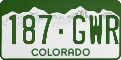 CO license plate 187GWR