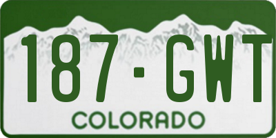 CO license plate 187GWT