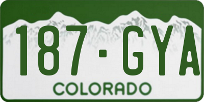 CO license plate 187GYA