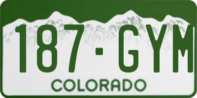 CO license plate 187GYM