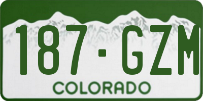 CO license plate 187GZM