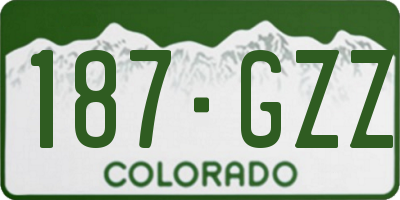 CO license plate 187GZZ