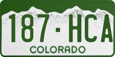 CO license plate 187HCA