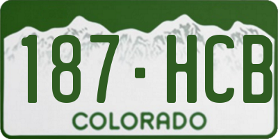 CO license plate 187HCB