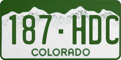 CO license plate 187HDC
