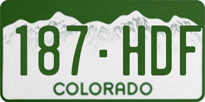 CO license plate 187HDF