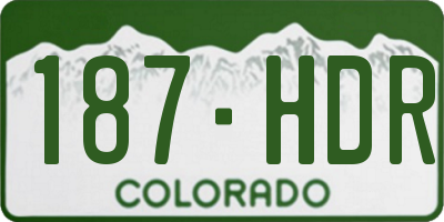 CO license plate 187HDR