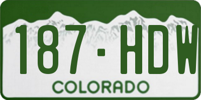 CO license plate 187HDW