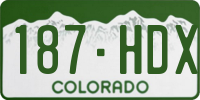 CO license plate 187HDX