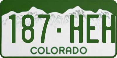 CO license plate 187HEH