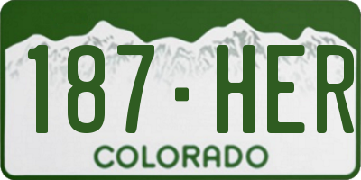 CO license plate 187HER