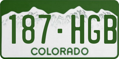 CO license plate 187HGB