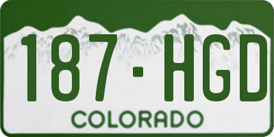 CO license plate 187HGD