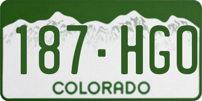 CO license plate 187HGO