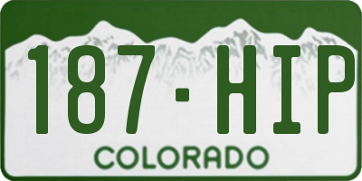CO license plate 187HIP