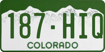 CO license plate 187HIQ