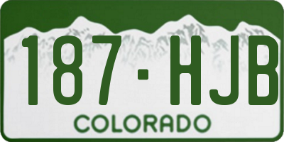 CO license plate 187HJB