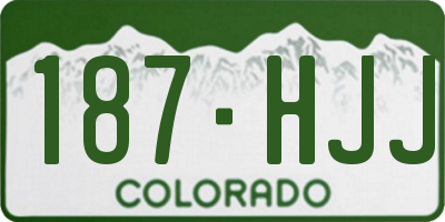 CO license plate 187HJJ