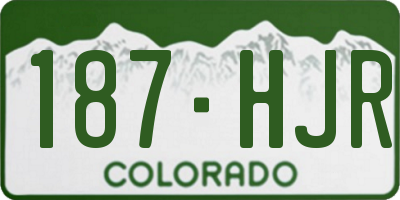 CO license plate 187HJR