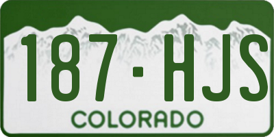 CO license plate 187HJS
