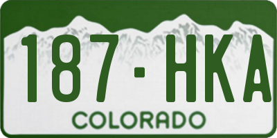 CO license plate 187HKA
