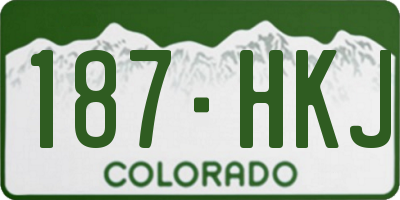 CO license plate 187HKJ