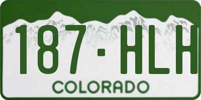 CO license plate 187HLH