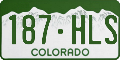 CO license plate 187HLS