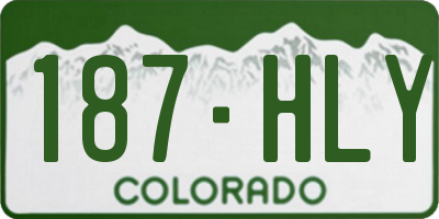 CO license plate 187HLY