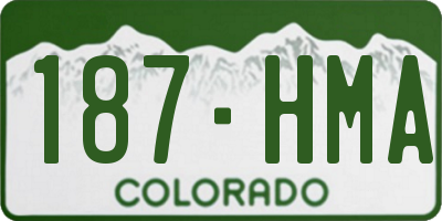 CO license plate 187HMA