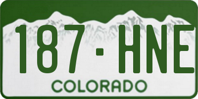 CO license plate 187HNE
