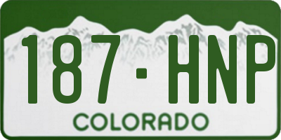 CO license plate 187HNP