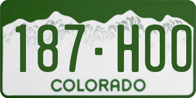 CO license plate 187HOO