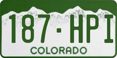 CO license plate 187HPI