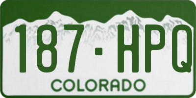 CO license plate 187HPQ