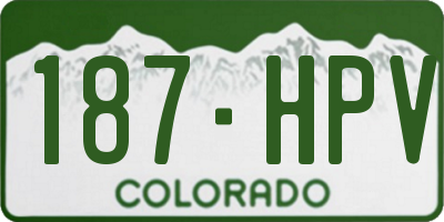 CO license plate 187HPV