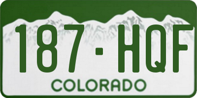 CO license plate 187HQF