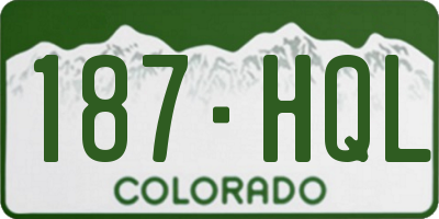 CO license plate 187HQL