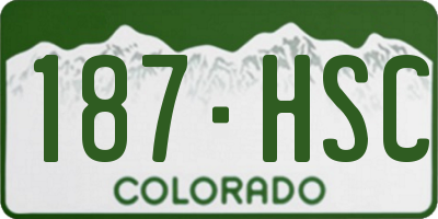 CO license plate 187HSC