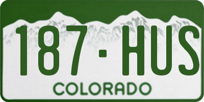 CO license plate 187HUS