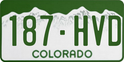 CO license plate 187HVD