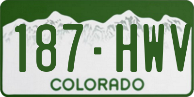 CO license plate 187HWV