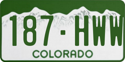 CO license plate 187HWW